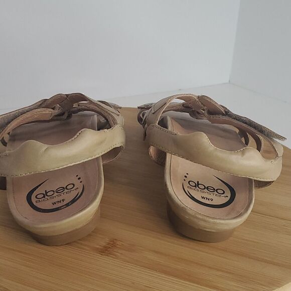 abeo B.I.O. System Sloane Leather Flat Sandals Tan Size 9N - Picture 5 of 11
